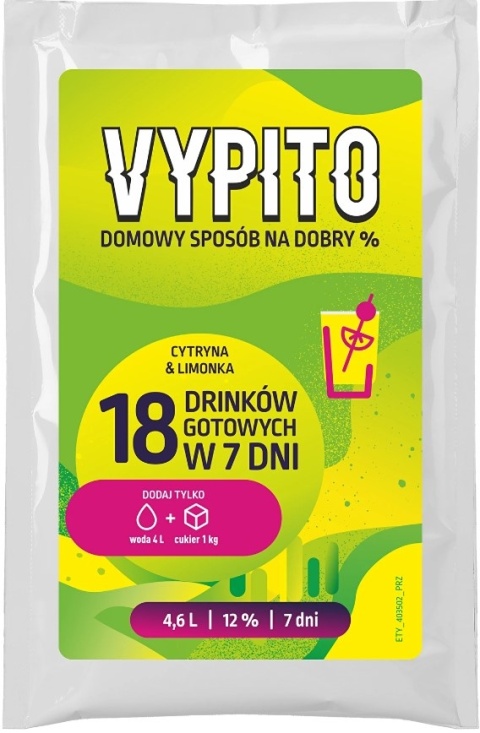 VYPITO Cytryna limonka 126g 12% saszetka na 18 drinków
