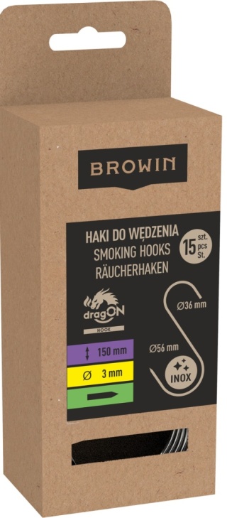 BROWIN Haki do wędzenia S ostrzone 3mmx150mm 15 szt