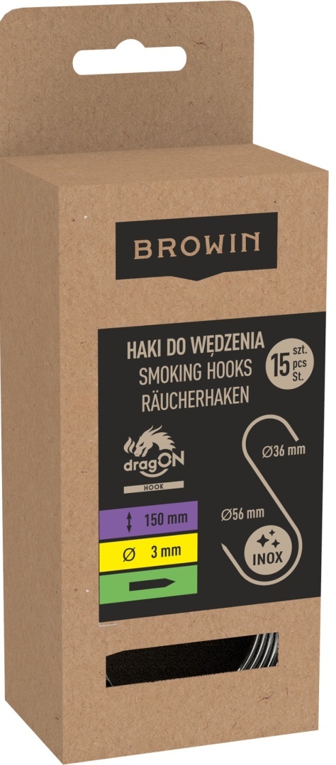 BROWIN Haki do wędzenia S ostrzone 3mmx150mm 15 szt