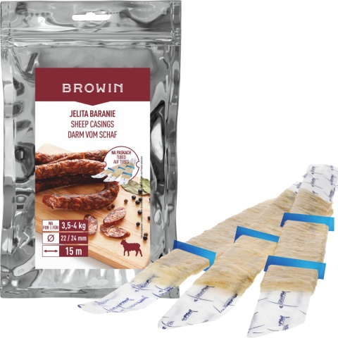 BROWIN Jelita naturalne baranie na paskach 22/24 15 m