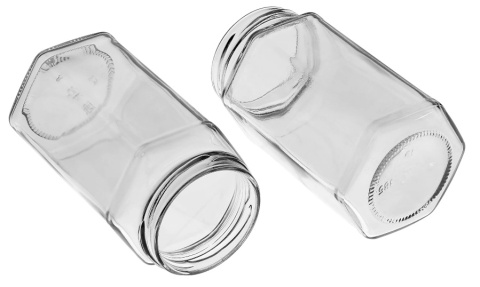 BROWIN Słoik twist off 385ml z czarną zakrętką fi63 6szt