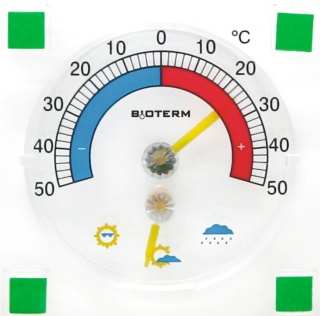 BROWIN Termometr uniwersalny z higrometrem transparentny -50°C do +50°C