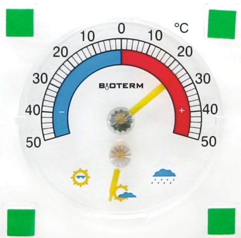 BROWIN Termometr uniwersalny z higrometrem transparentny -50°C do +50°C