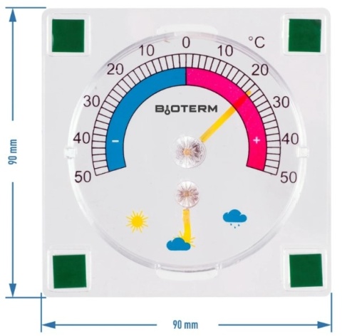 BROWIN Termometr uniwersalny z higrometrem transparentny -50°C do +50°C