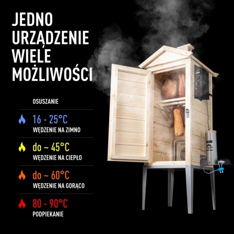 BROWIN Wędzarnia drewniana elektryczna dragON WOOD E21
