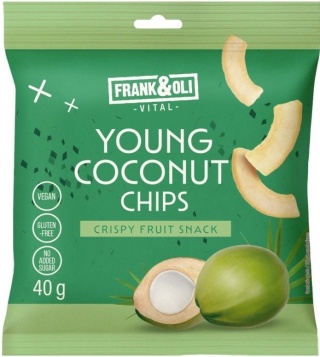 FRANK&OLI Naturalne chipsy Młody kokos 40g
