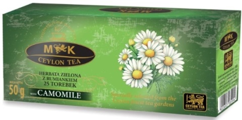 MK CEYLON TEA HERBATA ZIELONA Z RUMIANKIEM W TOREBKACH 50G