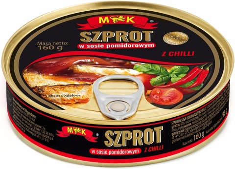 MK SZPROT W SOSIE POMIDOROWYM Z CHILLI 160G