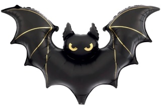 PartyPal Balon foliowy Nietoperz Halloween czarny 85 x 150 cm
