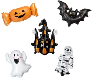 PartyPal Balony foliowe Halloween Spooky Friends 5szt