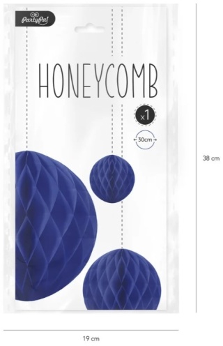 PartyPal Honeycomb bibułowy granatowy 30cm