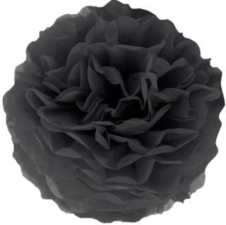 PartyPal Pompon bibułowy czarny 35 cm