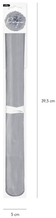 PartyPal Pompon bibułowy szary srebrny 35 cm