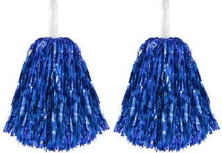 PartyPal Pompony cheerleaderki niebieskie 2szt