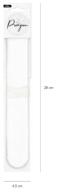 PartyPal Pompon bibułowy biały 25 cm