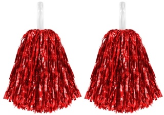 PartyPal Pompony cheerleaderki czerwone 2szt
