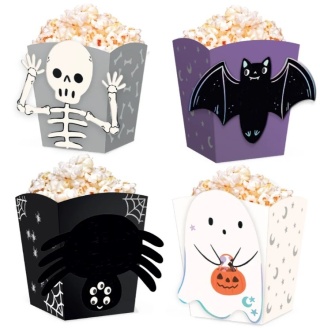 PartyPal Pudełko na popcorn Halloween Spooky Friends 4szt DIY
