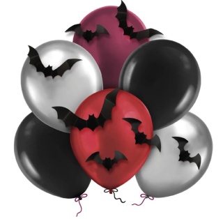 PartyPal Balony Nietoperze Halloween 12cali 6 szt. zestaw DIY