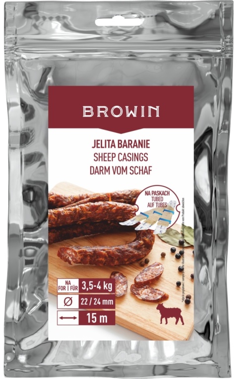 BROWIN Jelita naturalne baranie na paskach 22/24 15 m