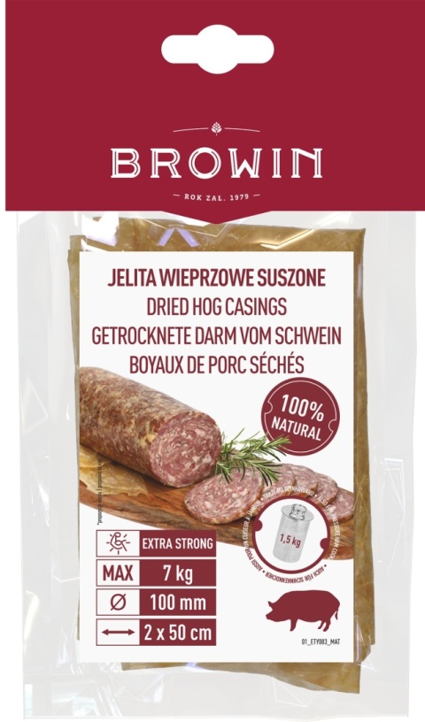 BROWIN Jelita wieprzowe suszone 100/50 2 szt