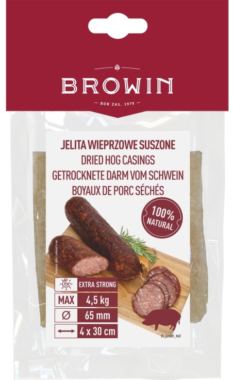 BROWIN Jelita wieprzowe suszone 65/30 4 szt