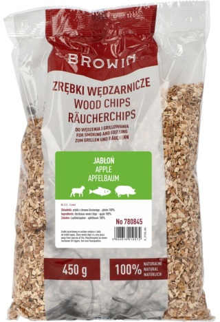 BROWIN Zrębki do wędzenia grillowania jabłoń 450g kl2 1-3mm