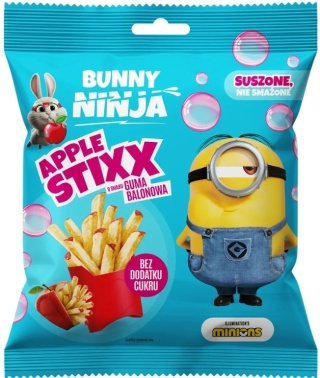 Bunny Ninja Apple Stixx Frytki jabłkowe o smaku gumy balonowej 30 g