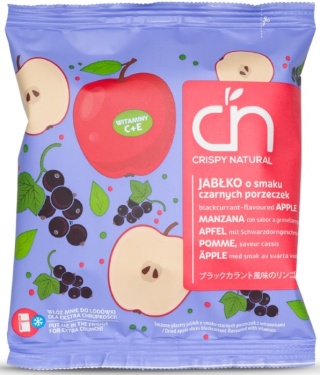 CRISPY NATURAL Suszone jabłka z sokiem porzeczkowym 18g