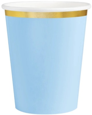 PartyPal Kubek niebieski Classic Gold 220ml 6szt