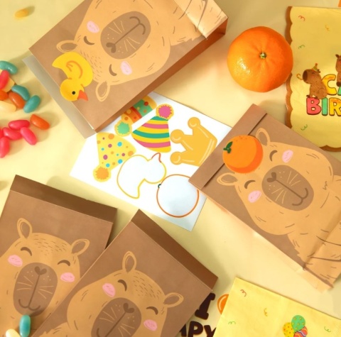 PartyPal Torebki na cukierki Capybara Kapibara 6 szt zestaw